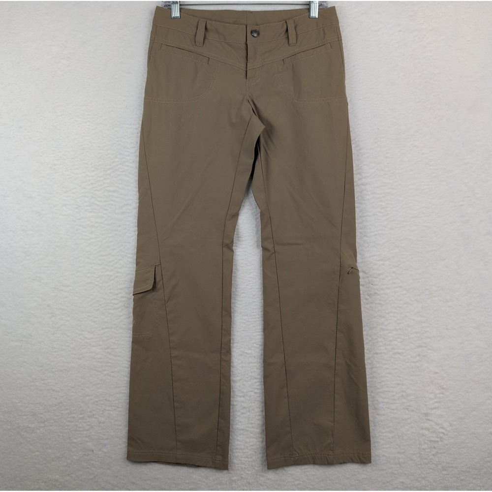 Athleta Low Rise Dipper Pants Women's Sz 4 Tan Cargo Flare Hiking Outdoor